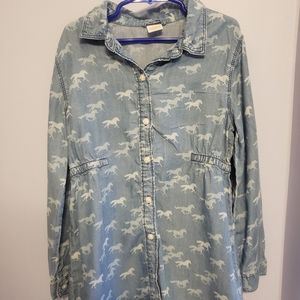 Gymboree shirt dress with horses size M 7/8